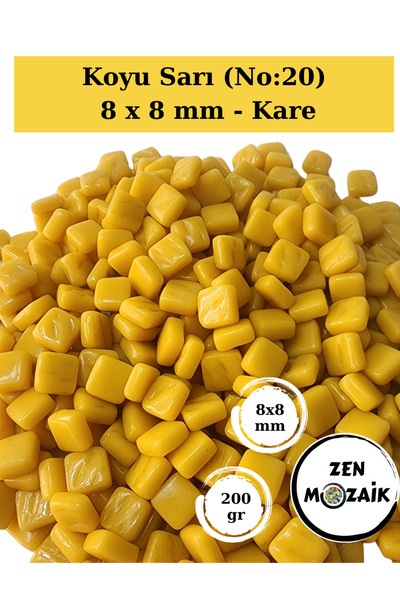 Zen Mozaik Sanatsal Mozaik Çalışmalarınız için 8x8 mm - Kare Cam Mozaik Taşı ...