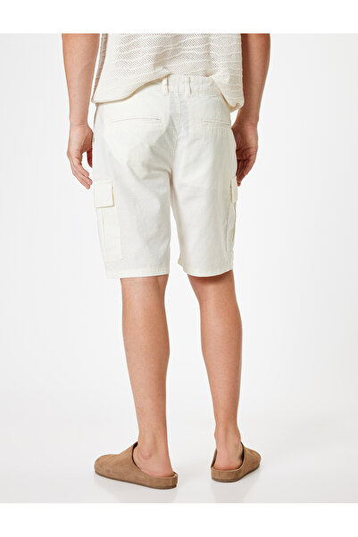 Koton Keten Şort Kargo Cep Detaylı Bermuda
