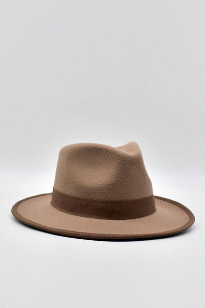 Külah Vintage Men's Fedora Trilby Hat Panama British Trilby Cap Beige