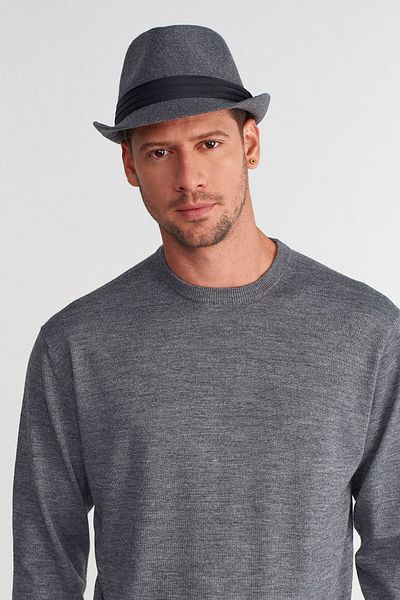 Külah Men's Banded Short Brim Fedora Hat