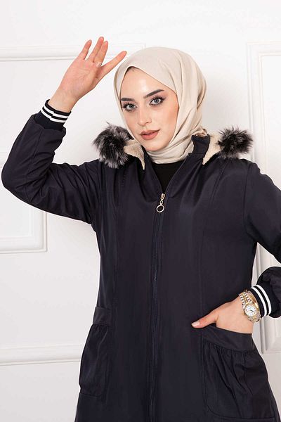 EBRUTESETTÜR Ribbed Sheepskin Coat with Sleeves