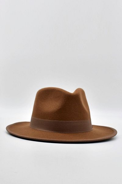 Külah Vintage Men's Fedora Trilby Hat Panama British Trilby Cap Tan