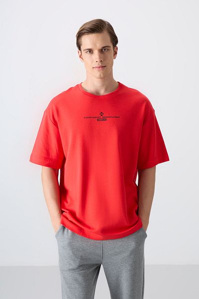 TOMMY LIFE Ανδρικό μπλουζάκι με στάμπα Fiesta Cotton Thick Soft Texture Oversize Fit - 88321