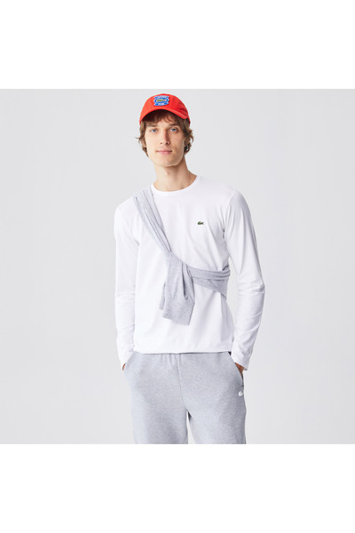 Lacoste Erkek Regular Fit Uzun Kollu Bisiklet Yaka Beyaz T-Shirt