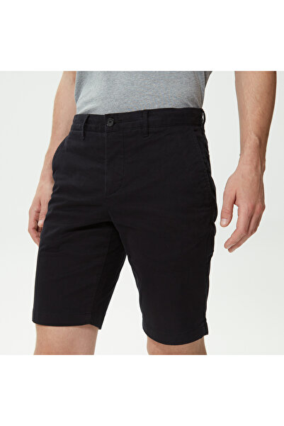 Lacoste Erkek Slim Fit Organik Pamuk Siyah Bermuda