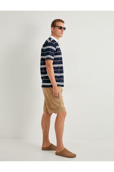 Koton Kurzärmliges Poloshirt aus Baumwolle mit Knopfleiste