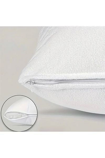 Prime Sleeks 100% bumbac pernă impermeabilă Saltea 2 bucăți Protector de pernă cu fermoar rezistent la lichid 50x70 cm