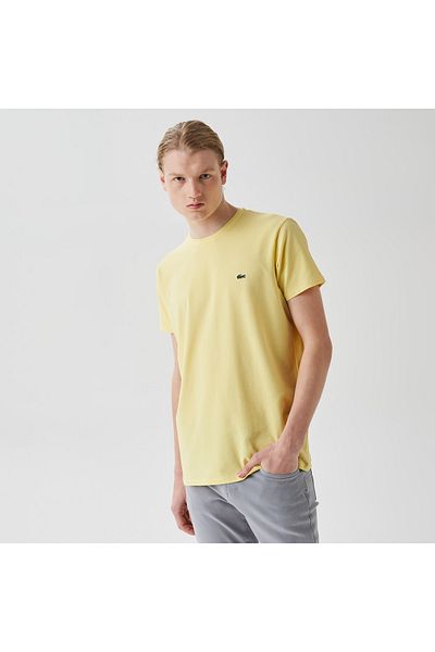 Lacoste Men's Slim Fit Crew Neck Yellow T-Shirt
