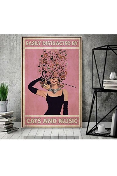 icase Decor de perete cu text Muzica și liniștea pentru femei Concept de desi...