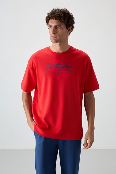 TOMMY LIFE Ανδρικό μπλουζάκι Fiesta-Parlament Printed Oversize - Βαμβακερό και απαλή υφή - 88320