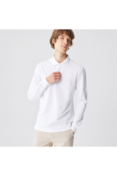 Lacoste Ανδρικό μακρυμάνικο λευκό πόλο Paris Regular Fit