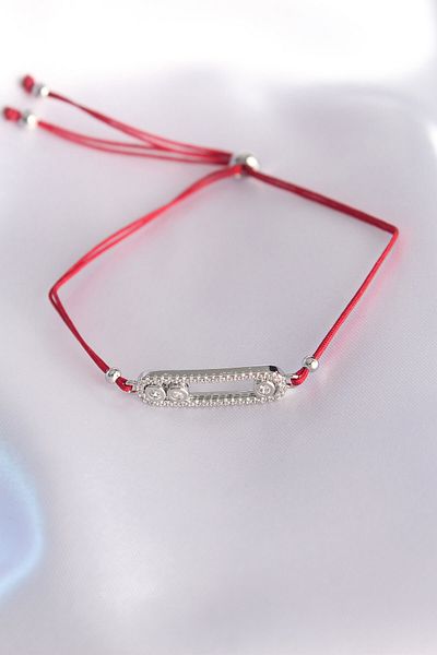 Skygo Messika Model Silver Color Zircon Stone Design Red Rope Elevator Bracelet - Tj-Bb6056