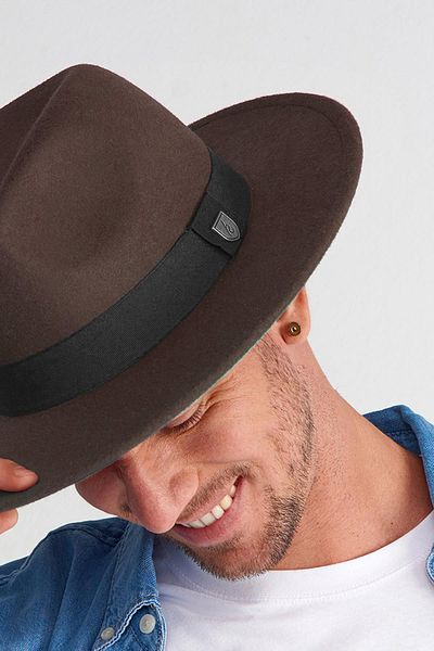Külah Men's Brown Fedora Hat