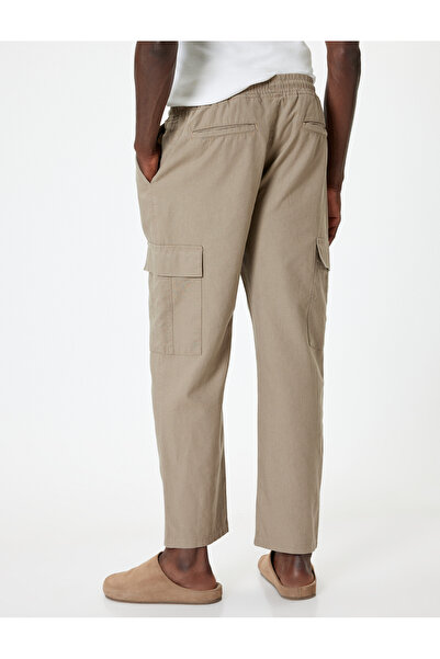 Koton Keten Kargo Pantolon Beli Bağcıklı