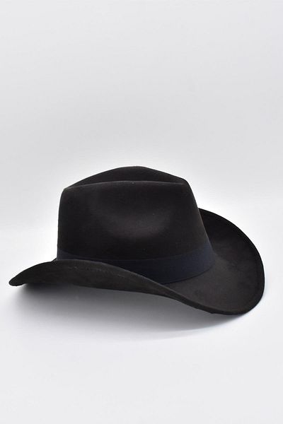 Külah Men's Nubuck Western Hat - Black