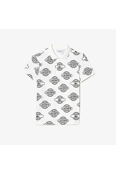Lacoste Movement Erkek Regular Fit Organik Pamuk Baskılı Beyaz Polo