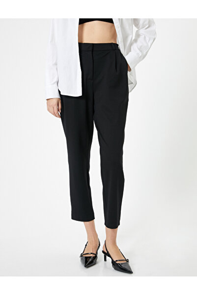 Koton Kumaş Cigarette Pantolon Yüksek Bel Cep Detaylı