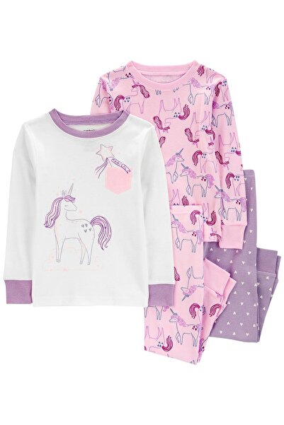 Carter's Küçük Kız Çocuk Pijama Set 4'lü Paket