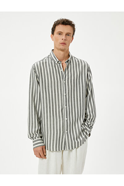 Koton Πουκάμισο Slim Fit Μακρυμάνικο Κλασικό γιακά με Κουμπιά