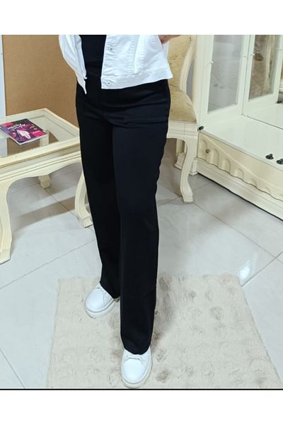 AKŞEN GİYİM LARGE SIZE CUPRA FABRIC PATCH POCKET AND PARTS TREND PALAZZO PANT