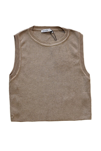 Dilvin 10172 سترة بدون أكمام بياقة دائرية