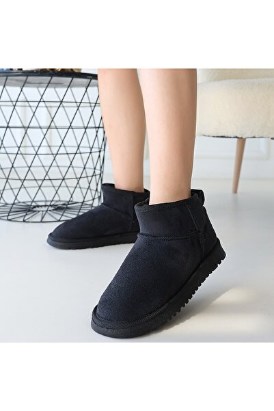 BESKAR Μαύρες σουέντ μπότες Elsa