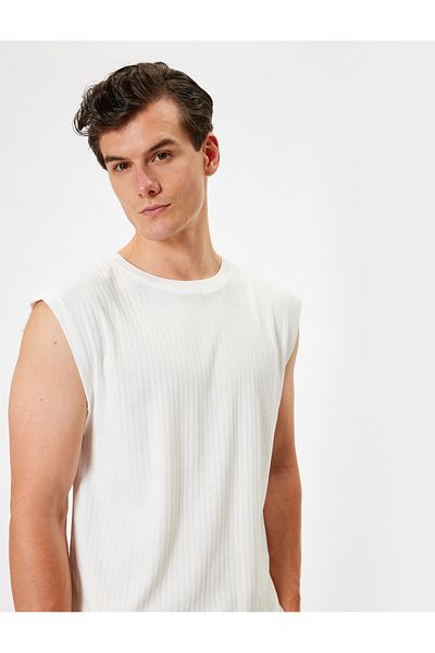 Koton Ärmelloses Baumwoll-T-Shirt mit Rundhalsausschnitt – Basic