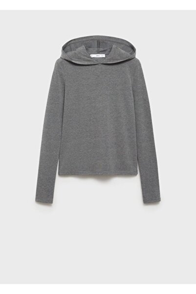 MANGO Woman Μακρυμάνικο μπλουζάκι με κουκούλα