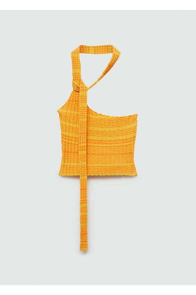 MANGO Woman Bluză asimetrică cu noduri