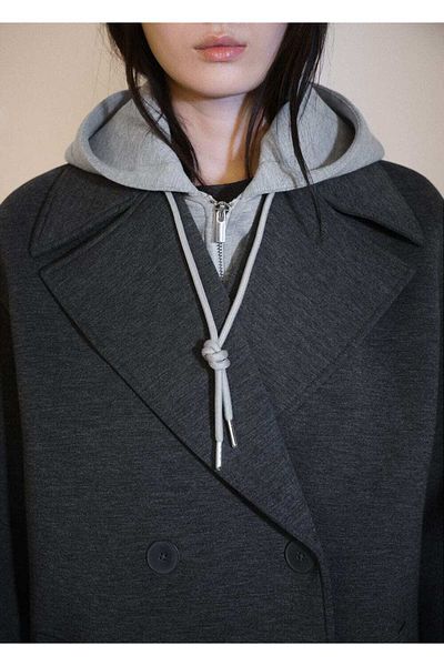 MANGO Woman Overcoat - Stylish Designed Scroll Fabric
