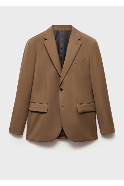 MANGO Man %100 işlenmemiş yün dar kesim blazer ceket