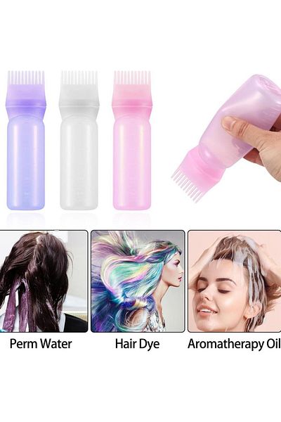 jetfast Pink Color Scalloped Hair Base Application Hair Coloring Bottle