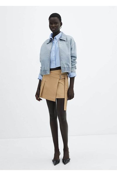 MANGO Woman Jachetă bomber din denim