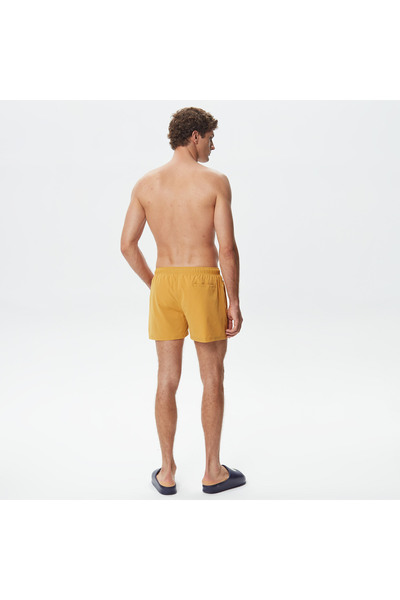 Lacoste Erkek Regular Fit Çizgili Sarı Mayo Şort