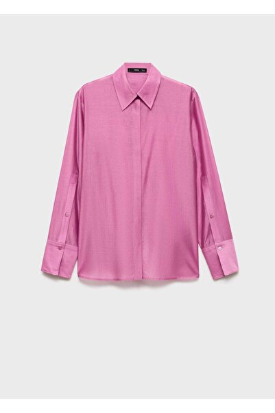 MANGO Woman Saten lyocell gömlek