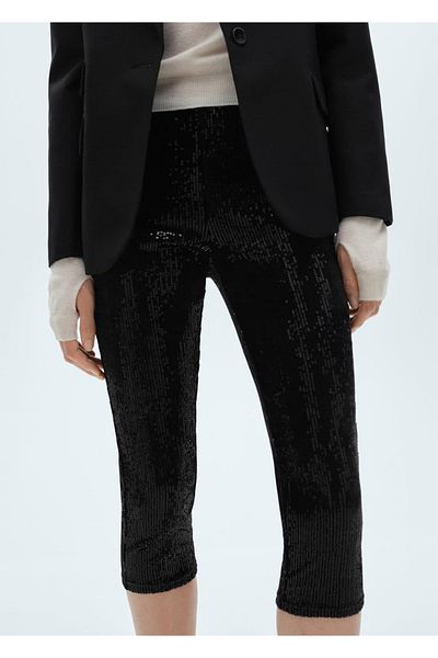 MANGO Woman Capri Leggings with Sequins
