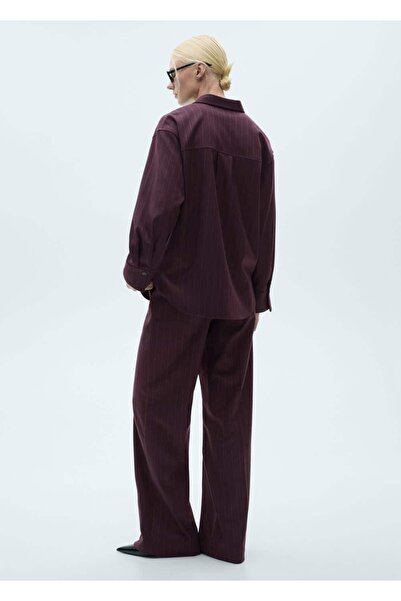 MANGO Woman İnce çizgili gömlek ceket