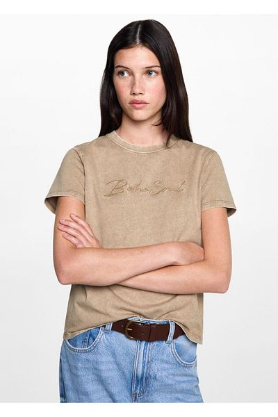 Mango Teen Tricou din bumbac cu aspect spălat