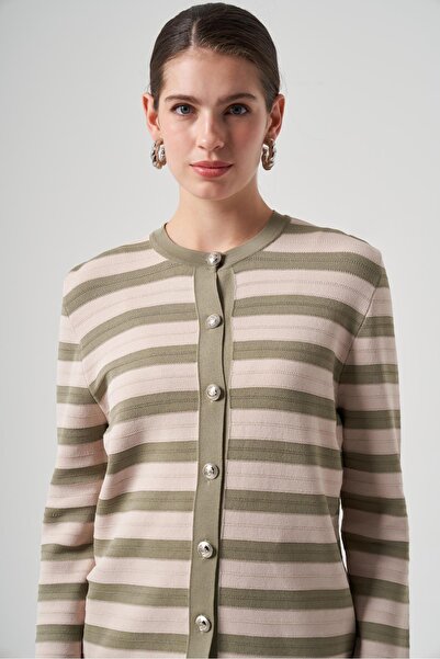 Nuss Χακί Ζακέτα - ριγέ , Μοντέλο 1113