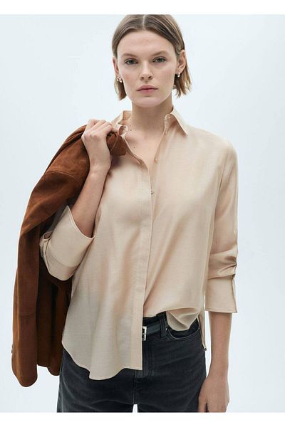 MANGO Woman Πουκάμισο από σατέν lyocell