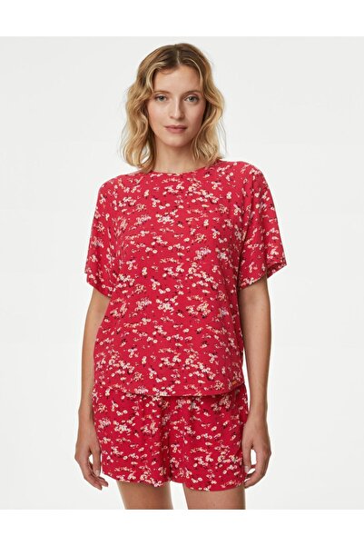 Marks & Spencer Tammy Çiçek Desenli Kısa Kollu Pijama Takımı