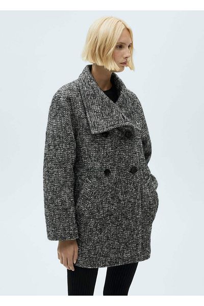 MANGO Woman Double Breasted Gray Coat