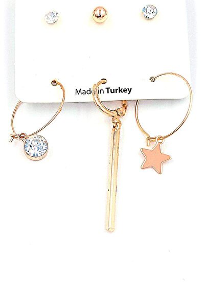 Monalisa Home أقراط متعددة مختلطة بلون وردي