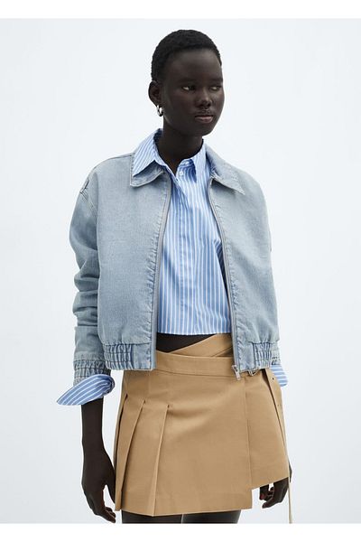 MANGO Woman Jachetă bomber din denim