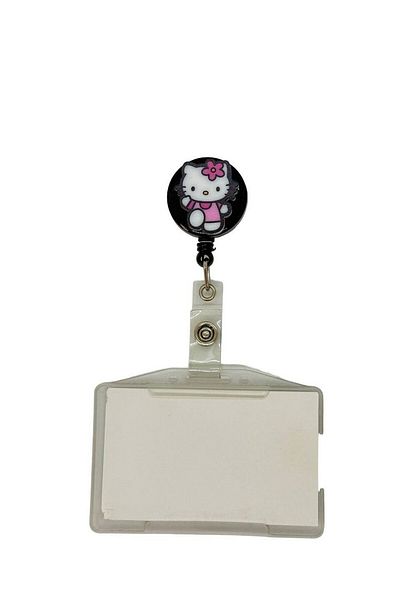 Sağlıkçı Shopping Държач за картички Yoyo с плексигласов печат на тема Hello Kitty и държач за значки с име Yoyo.