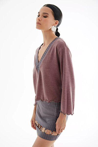 Keikei Desenli Triko Kısa Etek