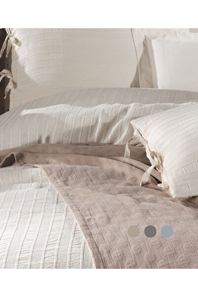 did homeware Beige Seersucker Duvet Cover Set with Bed Cover