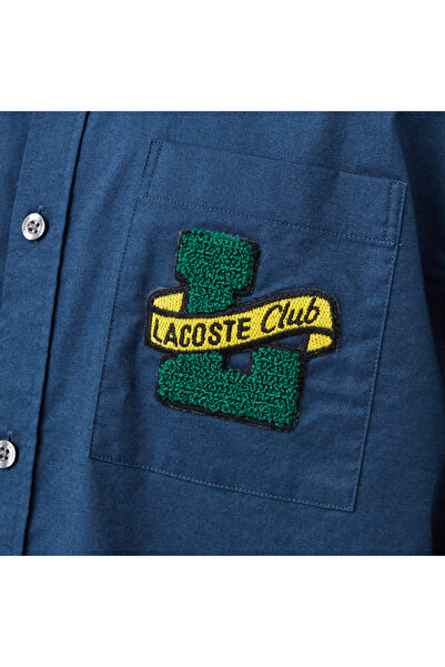 Lacoste Erkek Slim Fit Düğmeli Yaka Lacivert Gömlek