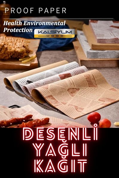 Kalsiyum Mood 50 Pieces Vintage Newspaper Patterned Presentation Runner - Assortment Mixed Patterned Serving Paper