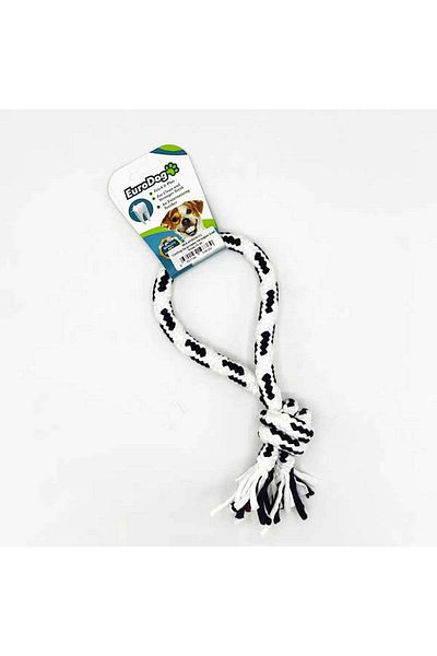 Eurodog Floss Ring Single Knot Black White 25 cm Hnzrn